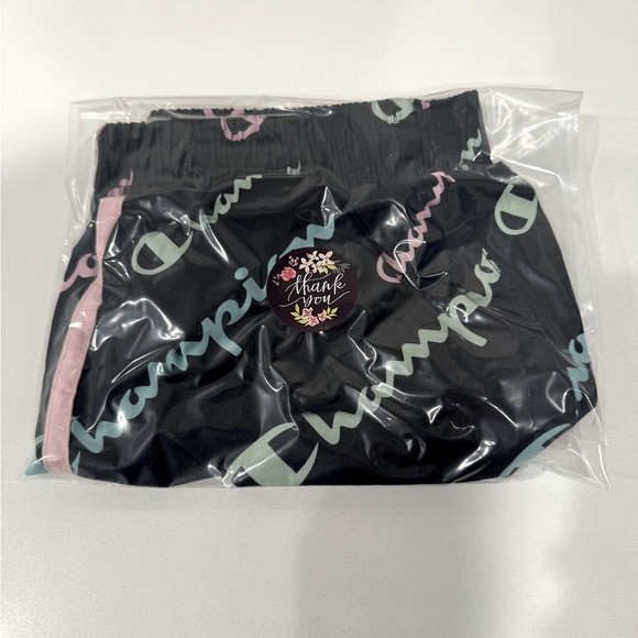 Champion Girls Printed Varsity Active Shorts Black Size Large - Picture 5 of 5